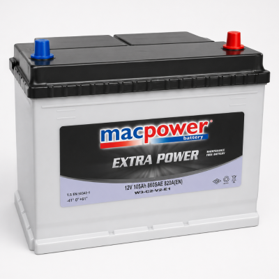 MACPOWER 12V 105AH H4 DÜZ MF IND SULU AKÜ MACPOWER 12V 105AH H4 DÜZ MF IND SULU AKÜ