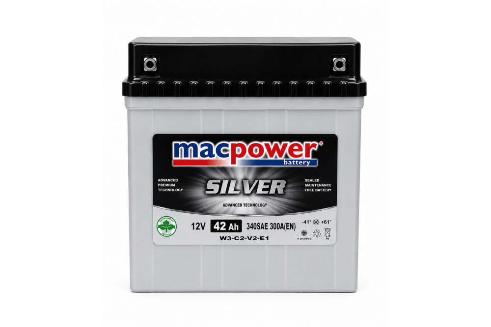 MACPOWER 12V 42AH NS40 DÜZ İNCE SMF IND SULU AKÜ