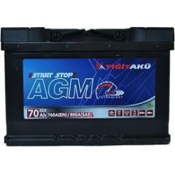 YİĞİT AKÜ  12V 70AH L3 MF AGM SULU AKÜ