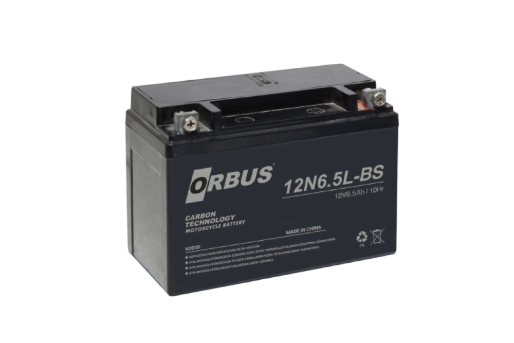 ORBUS 12V 6AH  MOTORSİKLET AKÜSÜ