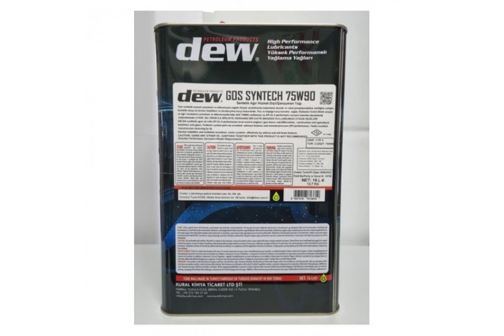 DEW GOS SYNTECH 75W90 15 KG
